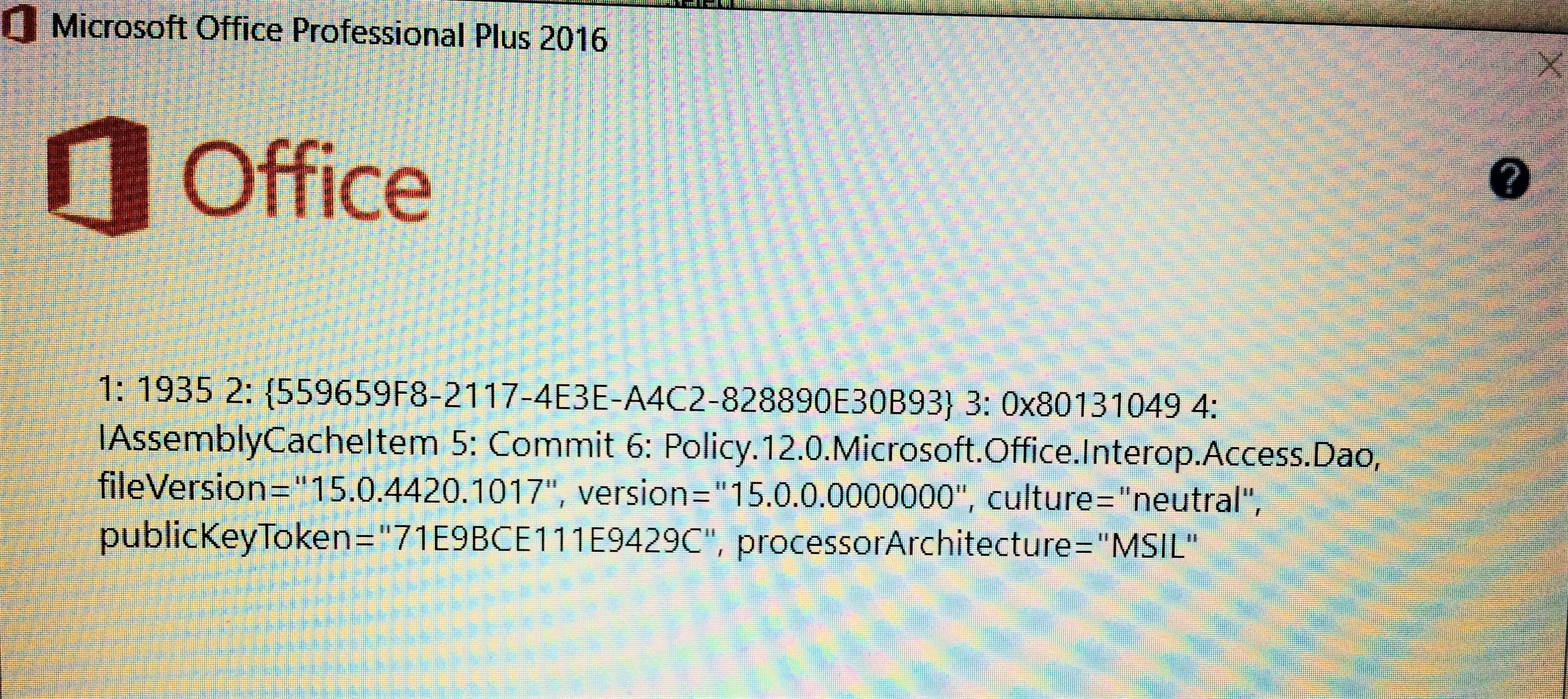 microsoft office 2016 installation error