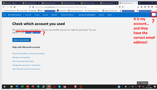 Microsoft 365 Subscription Problem - Microsoft Community