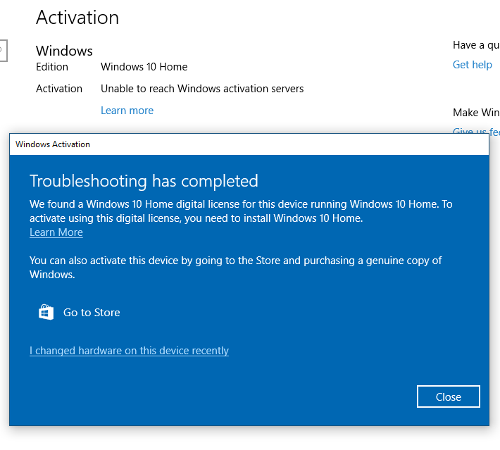 Windows 10 1703 Activation Failure Microsoft Community