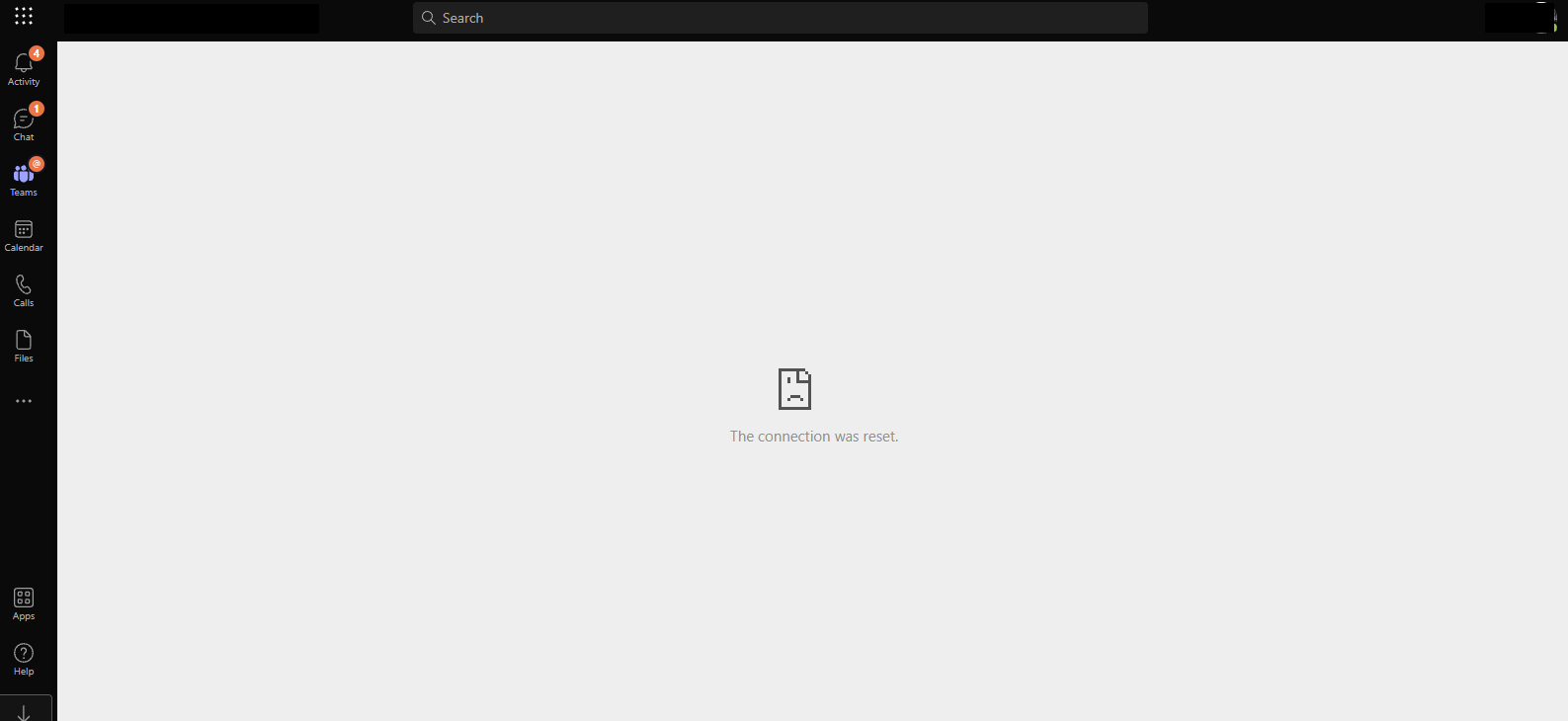 The Connection Was Reset Error Display On Teams When Attempting To ...