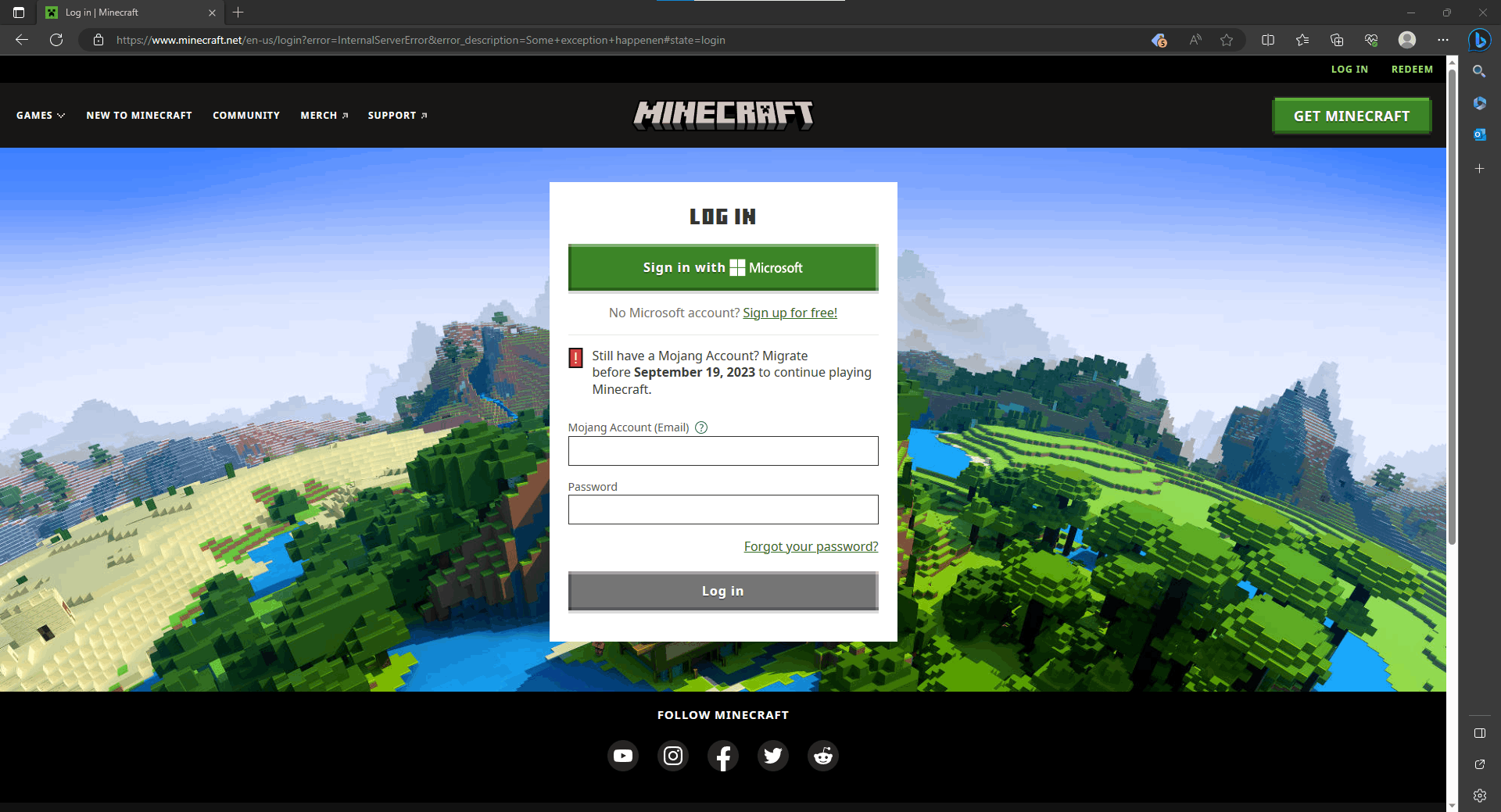 minecraft.net login button doesn't do anything(changed browsers too) -  Arqade
