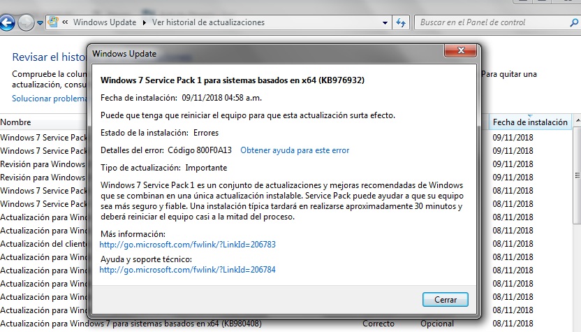 Faltan uno o mas componentes necesarios para el service pack windows 7