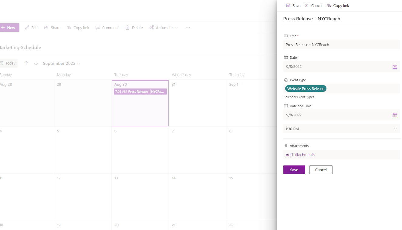 Sharepoint Calendar showing events on day created, not day of event