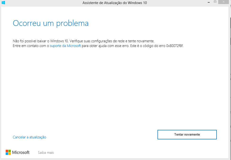 Está dando erro para baixar a atualização - Microsoft Community