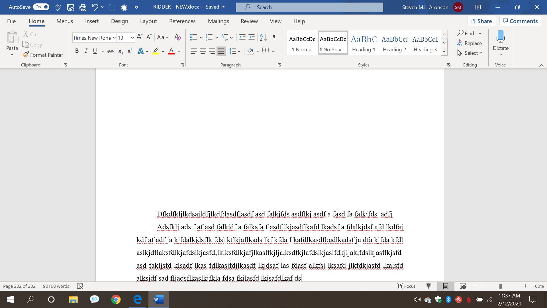 MS Word - Forces me to write at the bottom of the page so that