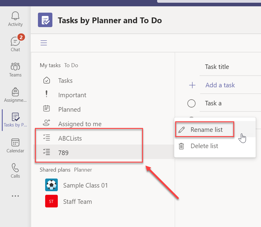 How to rename Plan/List in Planner if created in team - Microsoft Community