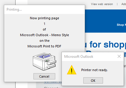 365 Print to PDF pops this error - Microsoft Community