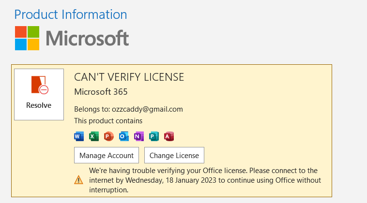 How do you change the account that Office says it belongs to? - Microsoft  Community