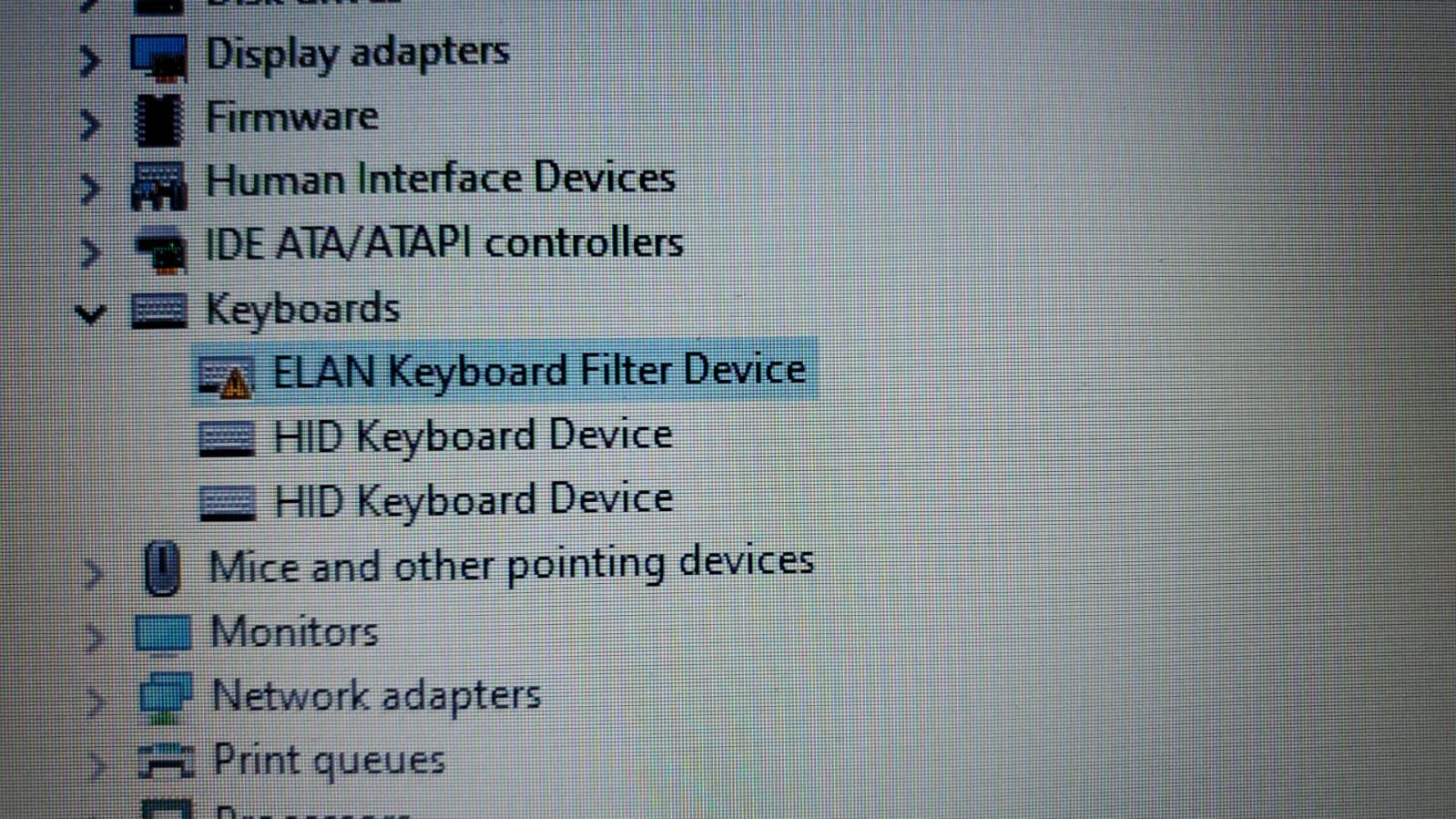 Elan keyboard filter device lenovo не работает клавиатура