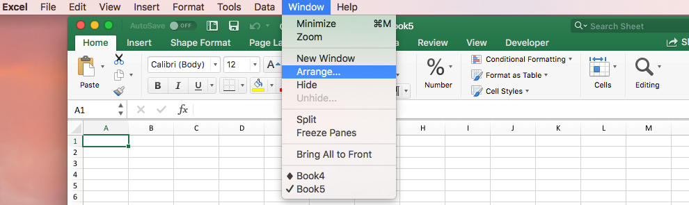 Viewing Multiple Windows In Excel On Mac Microsoft Munity