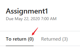 microsoft teams assignment returned meaning