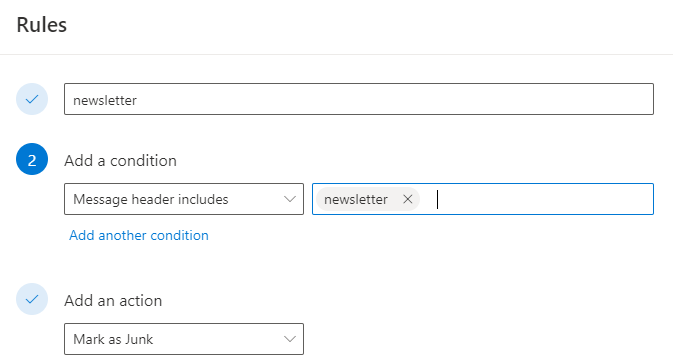 outlook 365 rule on behalf of