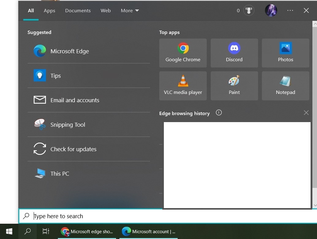 Microsoft edge shows history of visited pages on windows taskbar ...