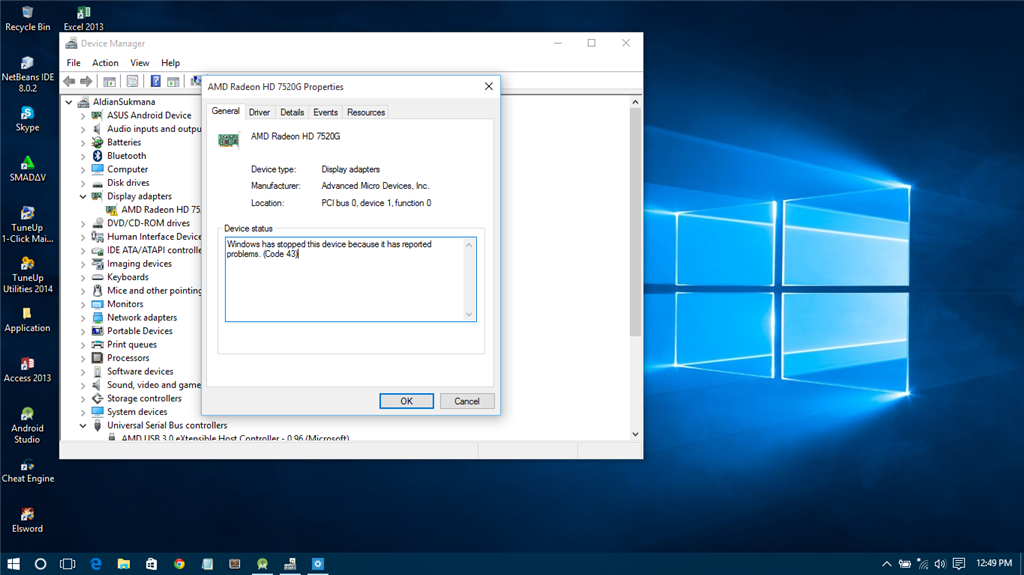 Error Code 43 AMD Radeon HD 7520G Microsoft Community