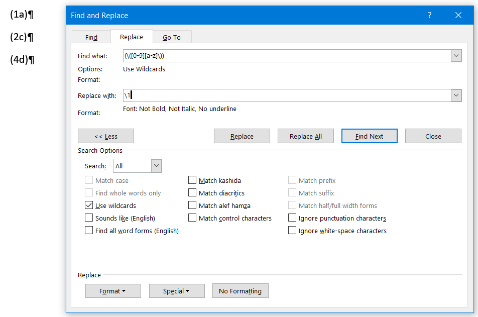 Advanced Search and Replace using format - Microsoft Community