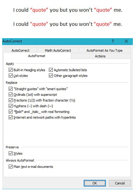 How To Change Inverted Commas Smart Quotes Microsoft Community