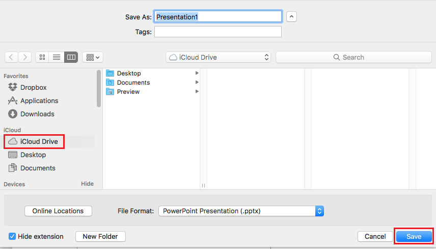 how to move keynote presentation to icloud