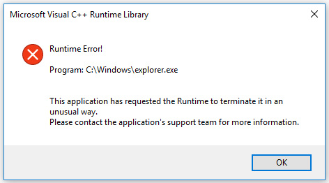 Windows 10 Creators Update Visual C Runtime Error Every Microsoft Community
