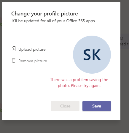 Microsoft Teams Cannot Remove Profile Picture - SOMICR