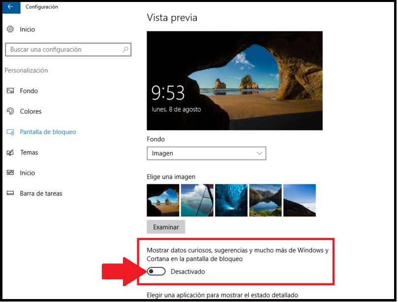 Windows 10 : Enlace con la información en fondos de pantalla. - Microsoft  Community