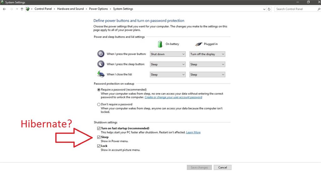 Windows 10 Hibernate Option Missing Even In Control Panel Microsoft Community