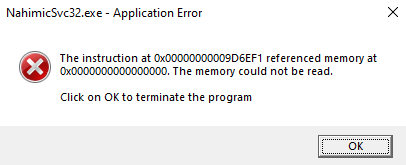 Fix “Instruction at Referenced Memory Could Not Be Read” Errors