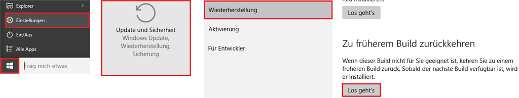 Von Windows 10 Auf Die Vorherige Windows Version Zurückkehren ...