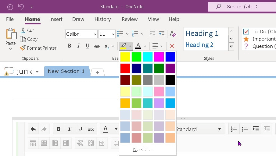 Is there a shading option for OneNote? - Microsoft Community