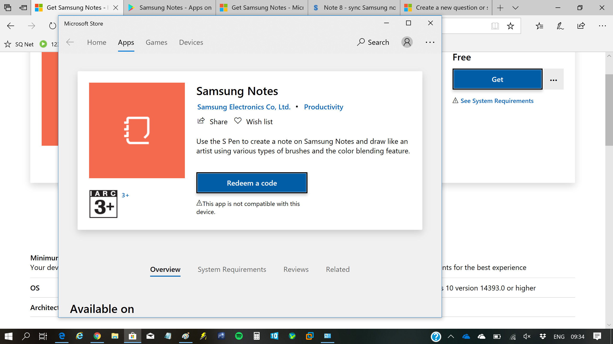 samsung notes on windows 10