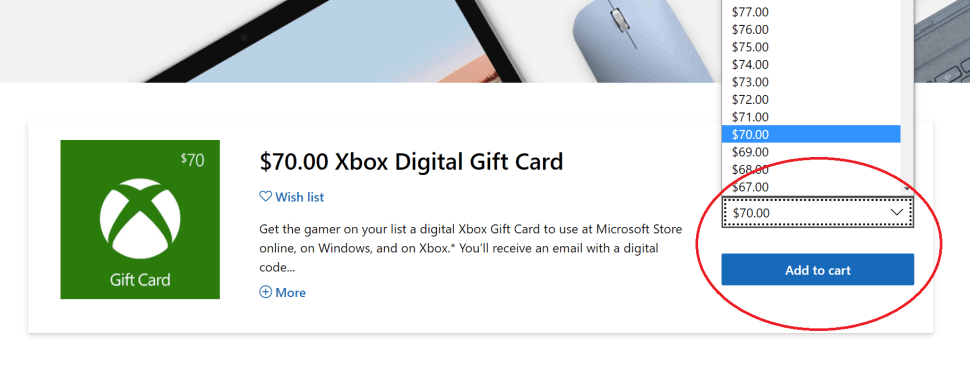 Send microsoft hot sale gift card