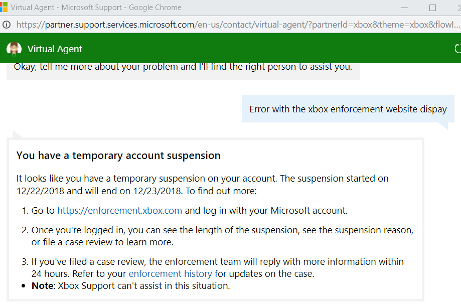 Romanschrijver diep grens The Xbox Enforcement Website UI does not update to reflect the one-day -  Microsoft Community