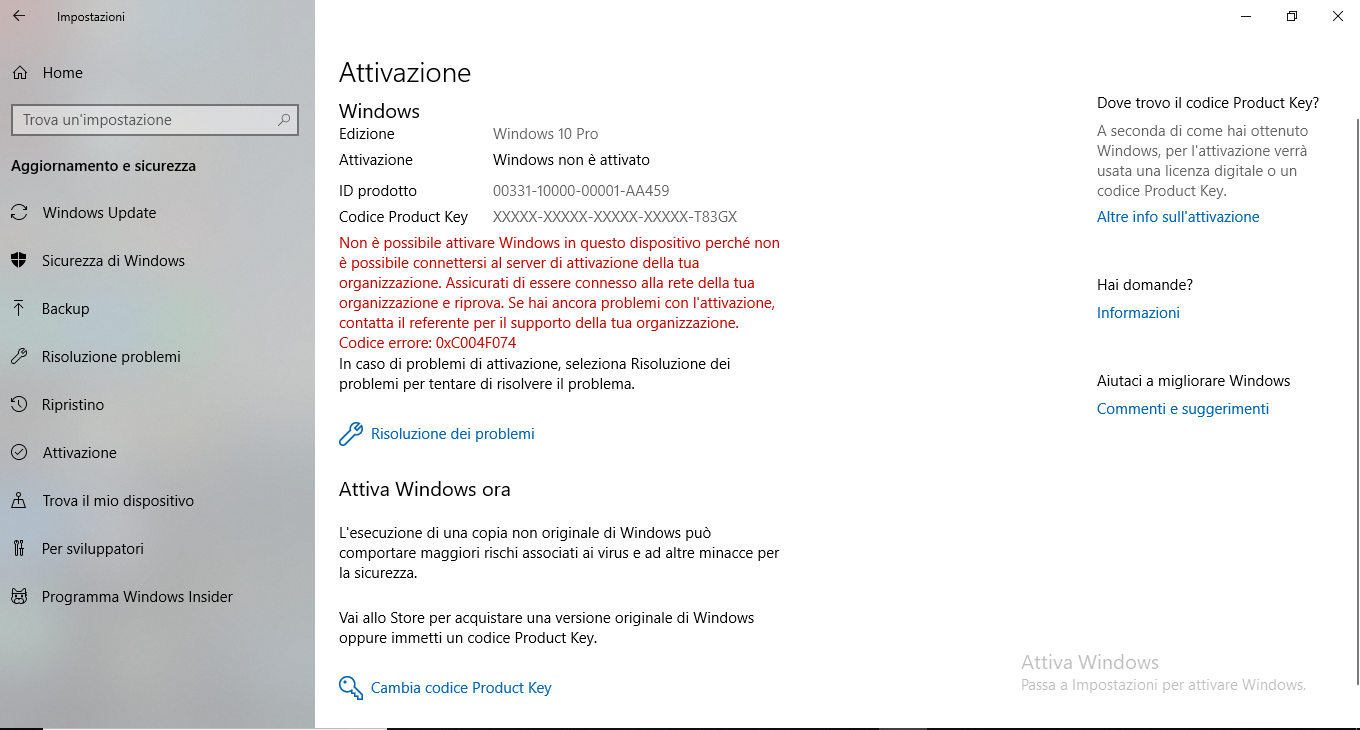 Attivare Windows - Supporto tecnico Microsoft