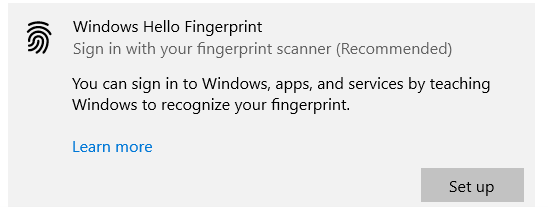 Windows 10 Does Not Let Me Set Up Fingerprint - Microsoft Community