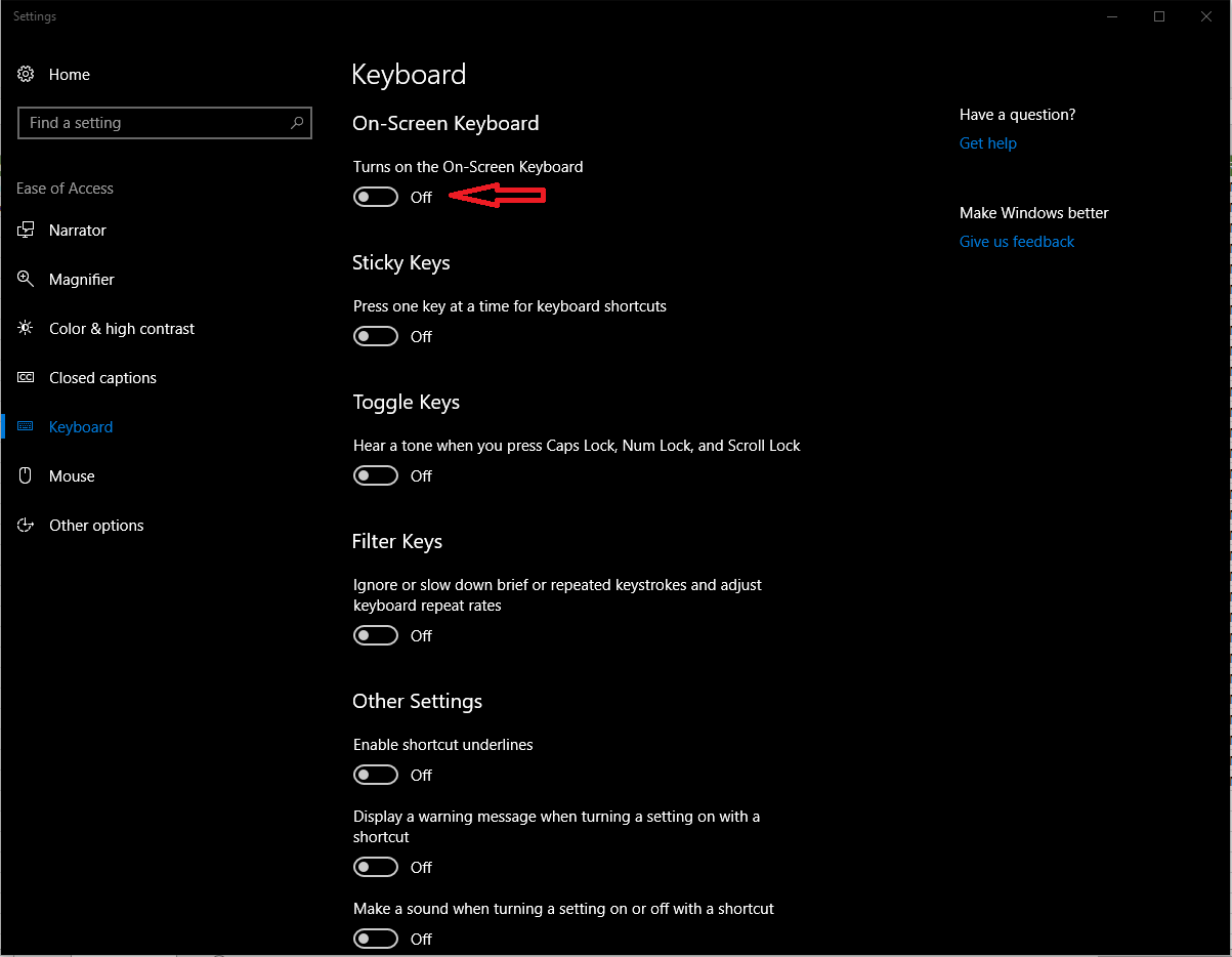 Turn off on screen keyboard microsoft community