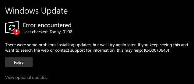 Virus and Threat Protection off with an Unexpected Error - Microsoft ...