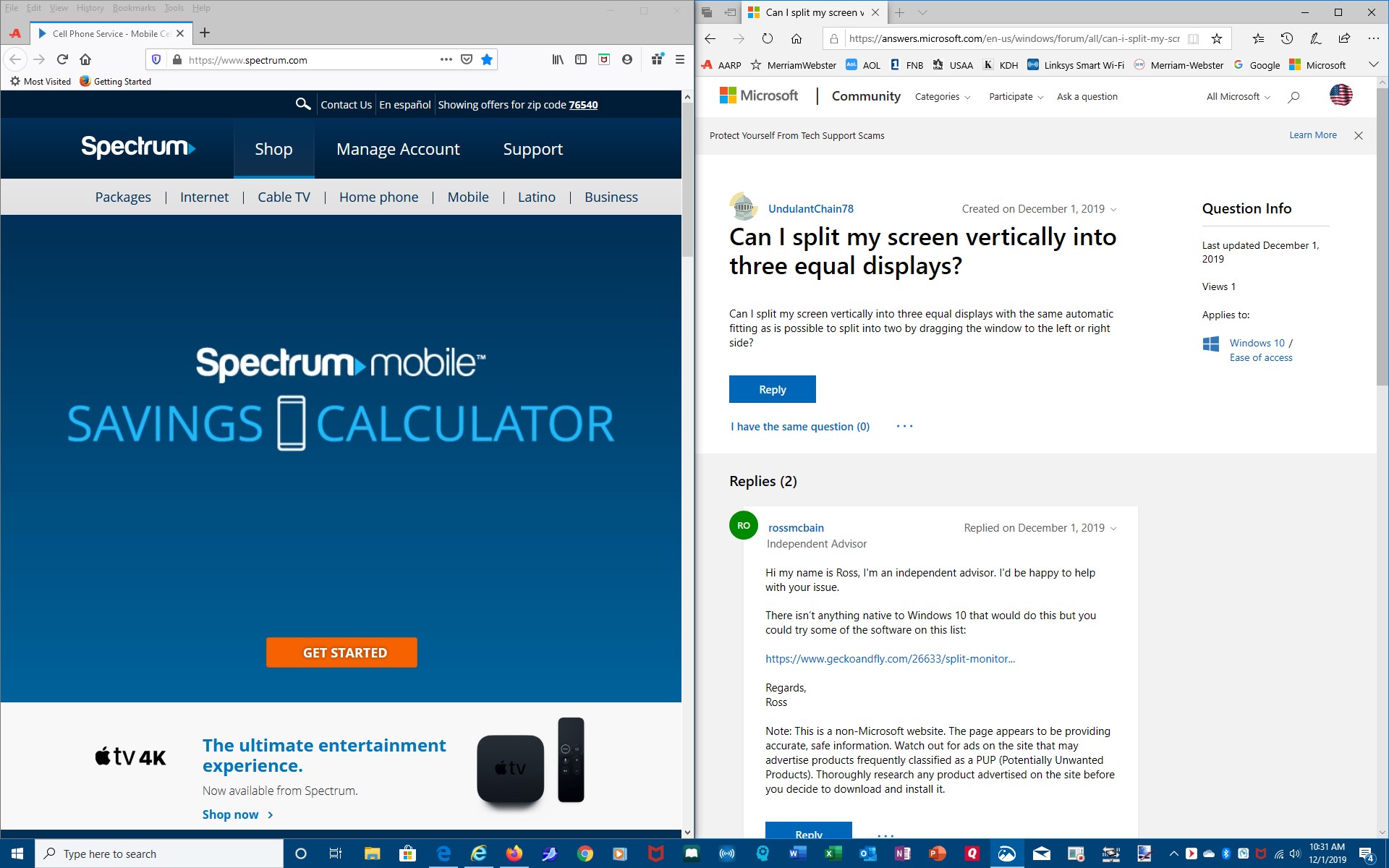 Can I Split My Screen Vertically Into Three Equal Displays? - Microsoft ...