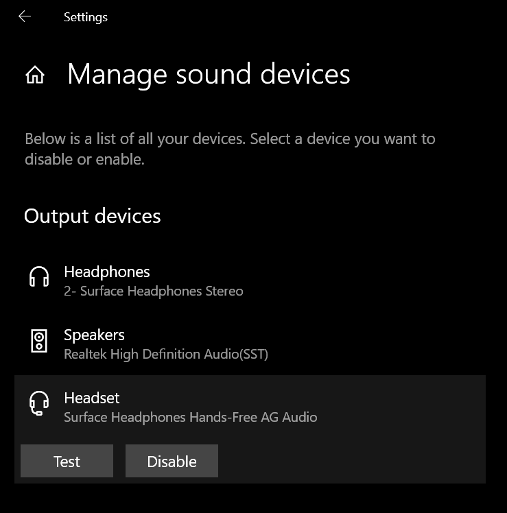 Windows 10 headphones and discount mic at the same time