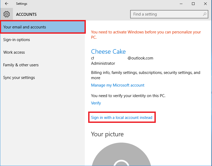 Change name on account without losing my desktop and everything else 