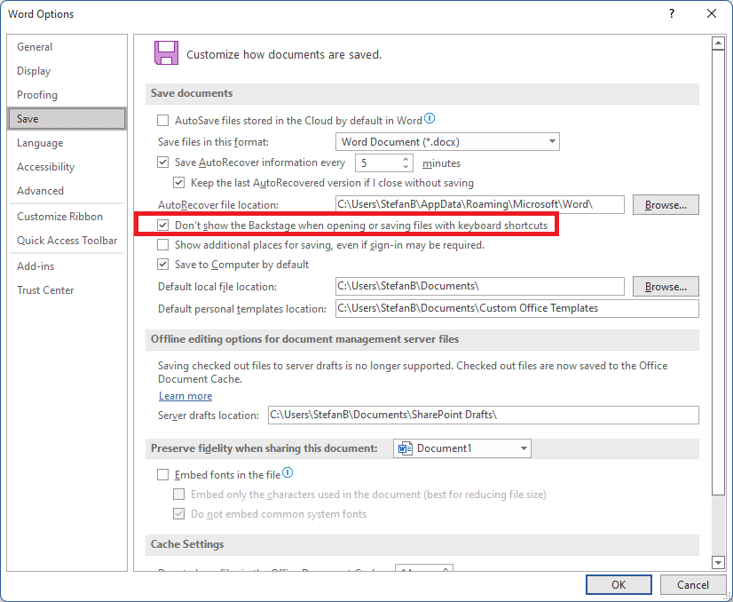 Microsoft 365. Change Default Open From Location - Microsoft Community