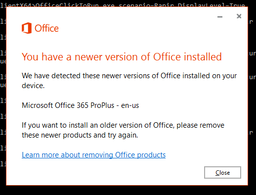 Microsoft Office 365 Pro Plus Command line repair - Microsoft Community