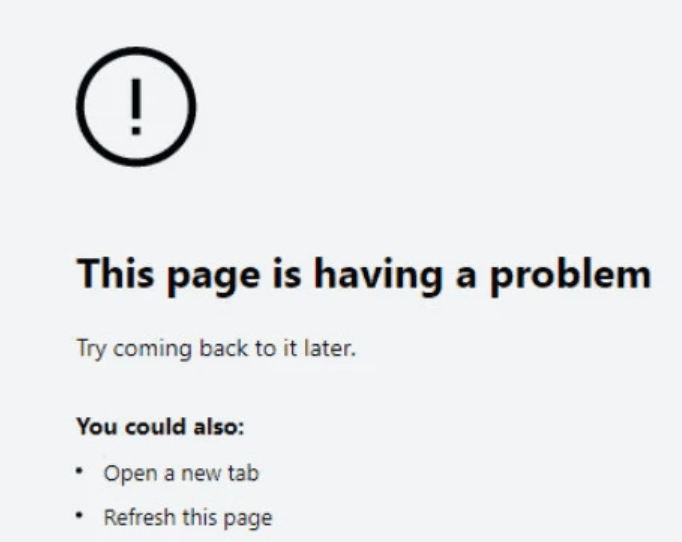 WebView2- 'Page Is Having A Problem’ Error On Microsoft Edge Project ...