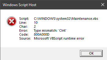 Microsoft VBScript Runtime Error - Microsoft Community