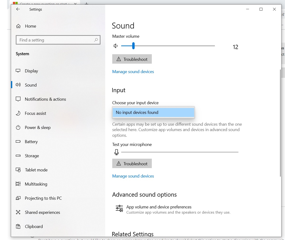 Microphone Input Not Found - Microsoft Community