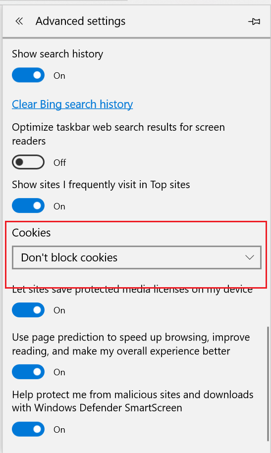 How do I enable cookies in Microsoft Edge? - Microsoft Community