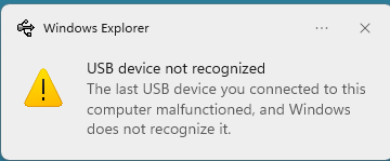 device not recognized" keeps popping up on my 11 - Microsoft Community