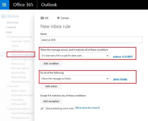 creating rules in outlook 2011 for mac