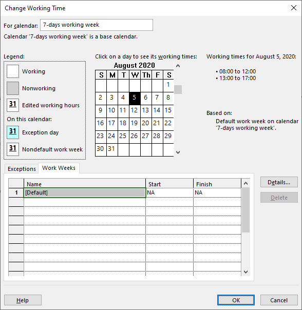 how to change to a 7-days working week on Project Web? - Microsoft ...