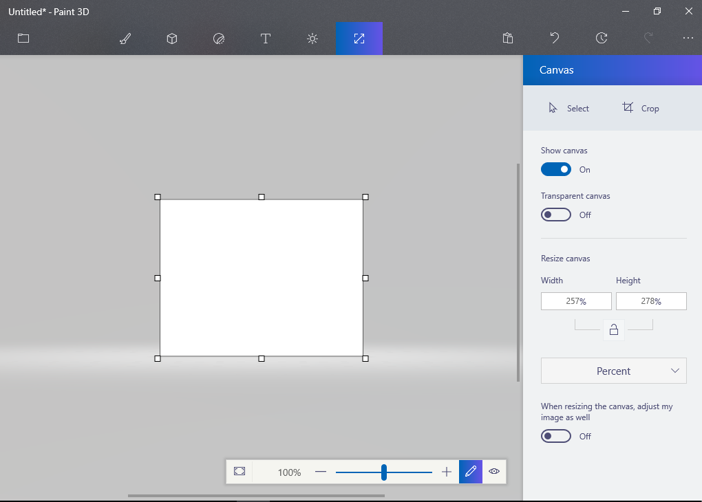 How Do I Customize The Size Of Paint 3D s Canvas Microsoft Community