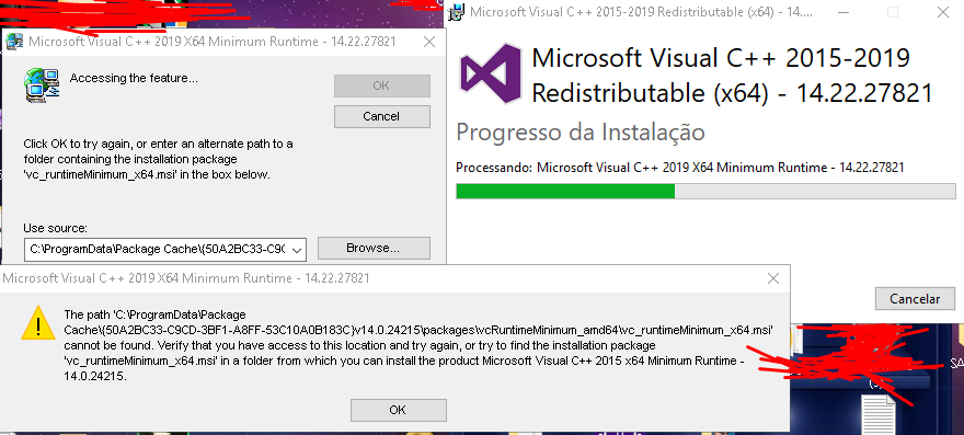 Error Installing Microsoft Visual C%2b%2b 2019 Redistributable