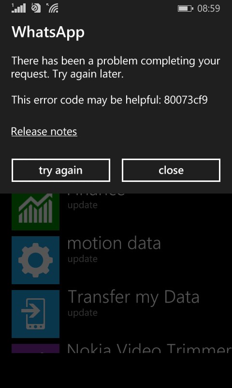 Error 80073cf9 Coming In Updating Whatsapp Ne Version Microsoft